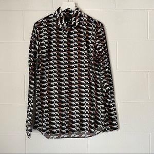 Prada gun pattern long sleeve dress shirt Sz 41